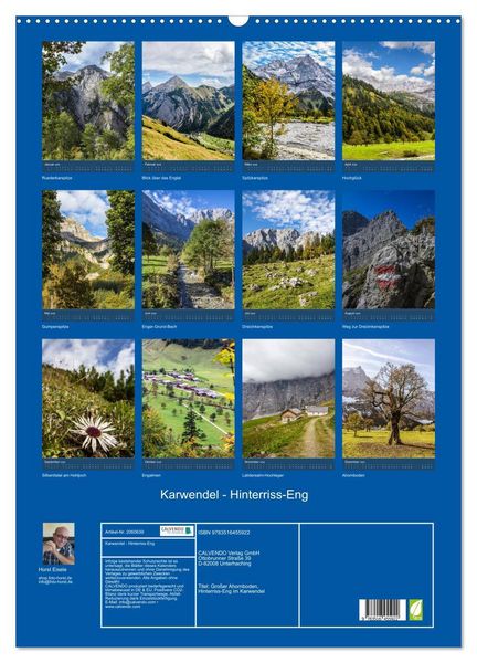 Produktbild: Karwendel - Hinterriss-Eng (Wandkalender 2026 DIN A2 hoch), CALVENDO Monatskalender
