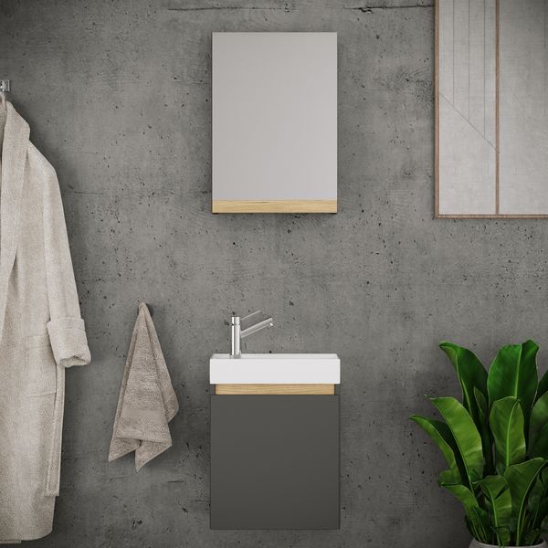 Produktbild: 3 tlg. H&auml;ngeschrank G&auml;ste-WC Waschbecken Softclose Cosila
