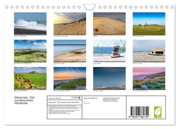 Produktbild: D&auml;nemark - Die wundersch&ouml;ne Westk&uuml;ste (Wandkalender 2026 DIN A4 quer), CALVENDO Monatskalender