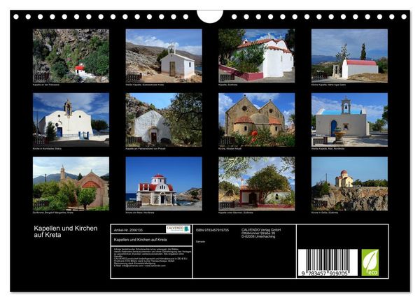 Produktbild: Kapellen und Kirchen auf Kreta (Wandkalender 2026 DIN A4 quer), CALVENDO Monatskalender