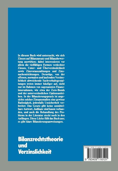 Produktbild: Bilanzrechtstheorie und Verzinslichkeit