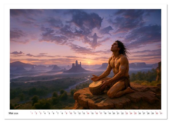 Produktbild: Spirituelle indianische Reise (Wandkalender 2026 DIN A2 quer), CALVENDO Monatskalender