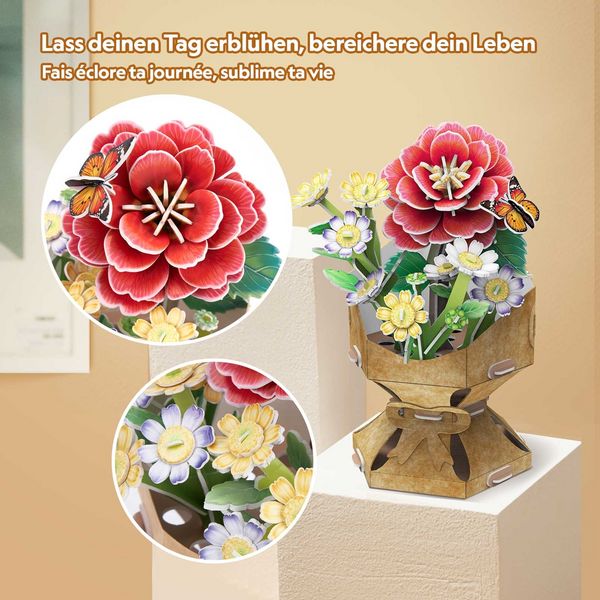Produktbild: CUBICFUN - 3D Puzzle Blumentopf Kamelie 109 Teile