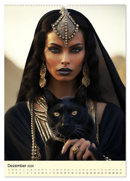 Produktbild: &Auml;gyptischer Katzenkult. Priesterinnen der G&ouml;ttin Bastet (Wandkalender 2026 DIN A2 hoch), CALVENDO Monatskalender
