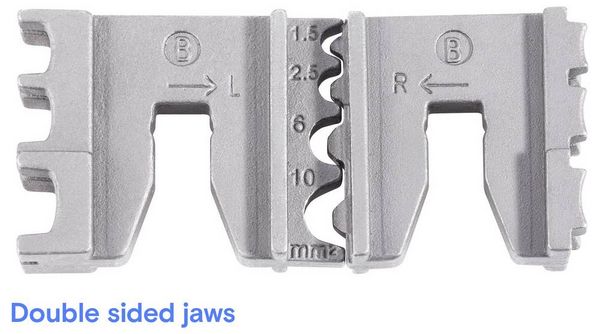 Produktbild: TOOLCRAFT 2-i-1 818644 Crimpzange Isolierte Flachstecker, Kabelschuhe, Sto&szlig;verbinder 0.5 bis 10 mm&sup2;