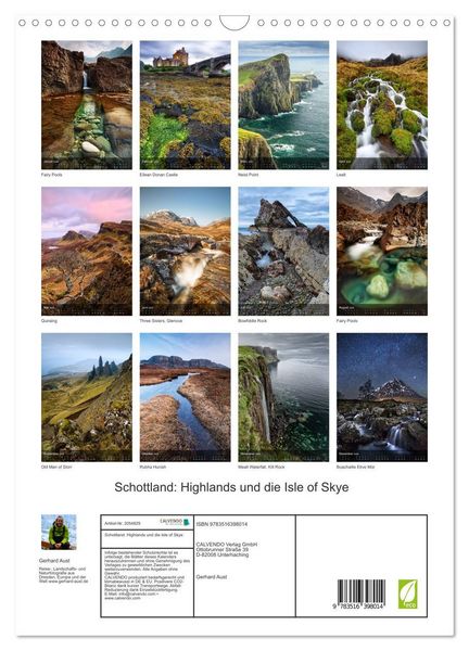 Produktbild: Schottland: Highlands und die Isle of Skye (Wandkalender 2026 DIN A3 hoch), CALVENDO Monatskalender