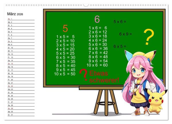 Produktbild: Mathematik f&uuml;r Grundsch&uuml;ler (Wandkalender 2026 DIN A2 quer), CALVENDO Monatskalender