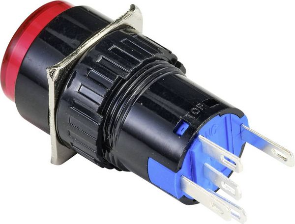 Produktbild: TRU COMPONENTS TC-9219052 Leuchtdrucktaster 250 V/AC 3 A 1 x Aus/Ein rastend Rot (&Oslash;) 18 mm IP65 1 St.