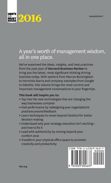Produktbild: HBR's 10 Must Reads 2016