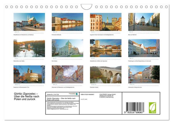 Produktbild: G&ouml;rlitz /Zgorzelec &ndash; &Uuml;ber die Nei&szlig;e nach Polen und zur&uuml;ck (Wandkalender 2026 DIN A4 quer), CALVENDO Monatskalender