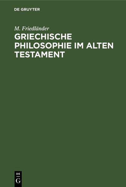 Produktbild: Griechische Philosophie im Alten Testament