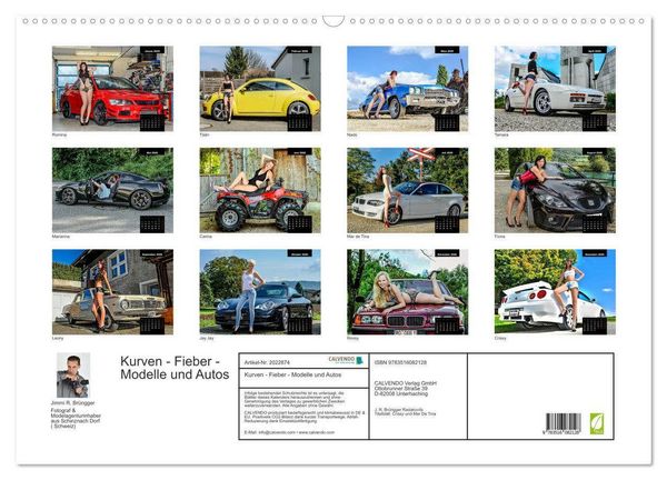Produktbild: Kurven - Fieber - Modelle und Autos (Wandkalender 2026 DIN A2 quer), CALVENDO Monatskalender