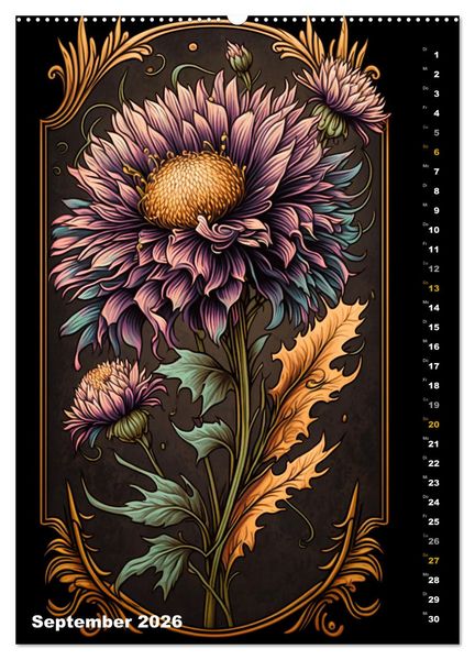 Produktbild: Jugendstil Blumen (Wandkalender 2026 DIN A2 hoch), CALVENDO Monatskalender
