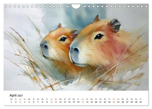 Produktbild: Capybara - die Kunst des gelassenen Daseins (Wandkalender 2027 DIN A4 quer), CALVENDO Monatskalender