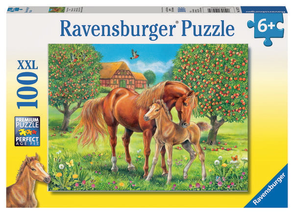 Produktbild: Puzzle Ravensburger Pferdegl&uuml;ck auf der Wiese 100 Teile XXL