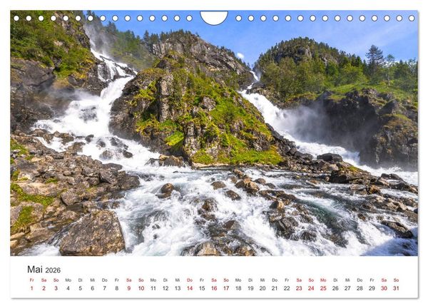 Produktbild: Wasserf&auml;lle in Norwegen (Wandkalender 2026 DIN A4 quer), CALVENDO Monatskalender