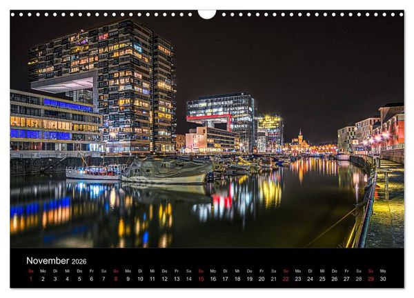 Produktbild: K&ouml;ln Impressionen bei Nacht (Wandkalender 2026 DIN A3 quer), CALVENDO Monatskalender