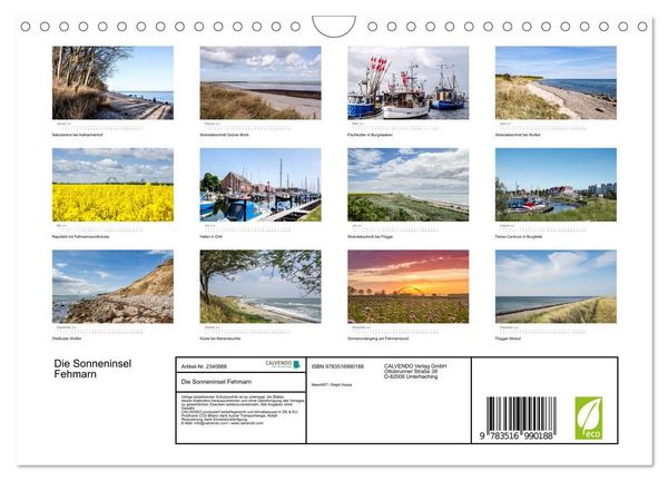 Produktbild: Die Sonneninsel Fehmarn (Wandkalender 2027 DIN A4 quer), CALVENDO Monatskalender