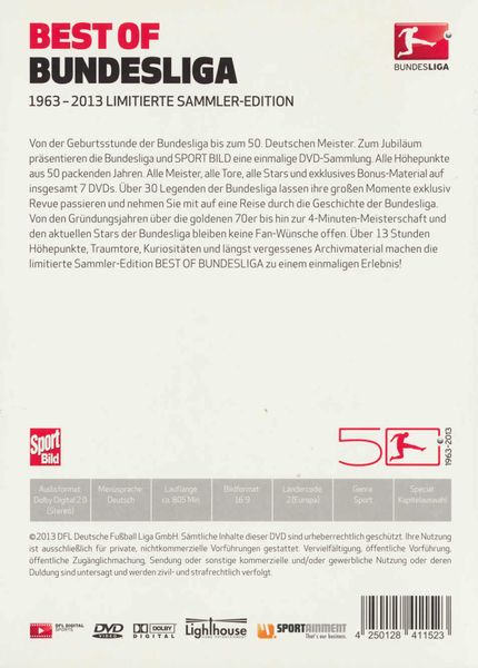 Produktbild: Best of Bundesliga 1963-2013 [LE] [7 DVDs]