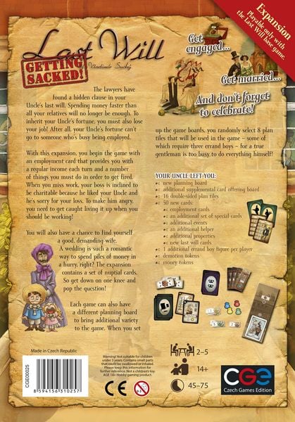 Produktbild: Pegasus CGE00025 - Last Will: getting sacked! Erweiterung - Englische Version