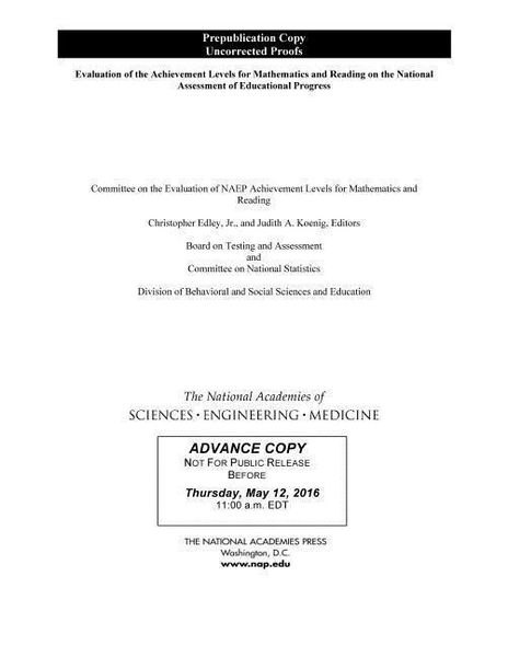 Produktbild: Evaluation of the Achievement Levels for Mathematics and Reading on the National Assessment of Educational Progress