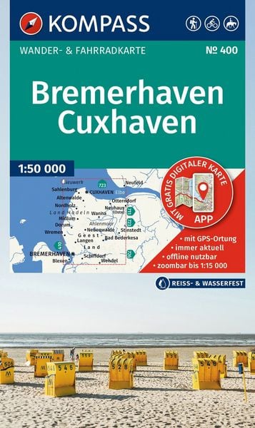 Produktbild: KOMPASS Wanderkarte 400 Bremerhaven-Cuxhaven 1:50.000