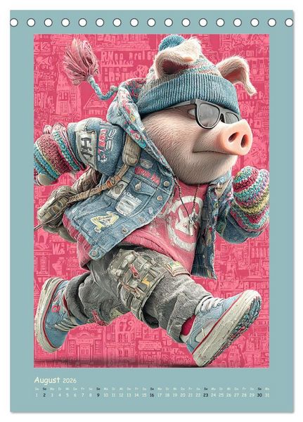 Produktbild: Street Hogz. Charakterschweine mit Haltung (Tischkalender 2026 DIN A5 hoch), CALVENDO Monatskalender