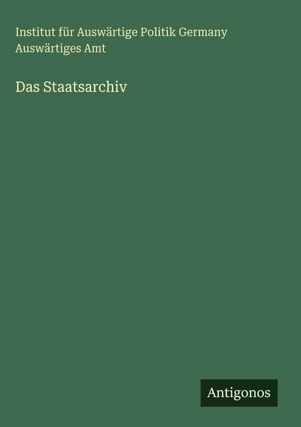 Produktbild: Das Staatsarchiv