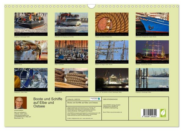 Produktbild: Boote und Schiffe auf Elbe und Ostsee (Wandkalender 2027 DIN A3 quer), CALVENDO Monatskalender