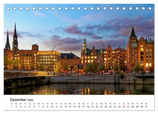 Produktbild: Hamburger Ansichten (Tischkalender 2026 DIN A5 quer), CALVENDO Monatskalender