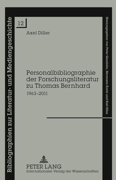 Produktbild: Personalbibliographie der Forschungsliteratur zu Thomas Bernhard