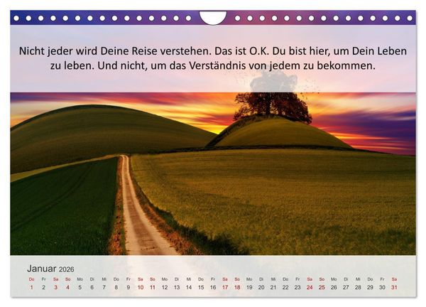 Produktbild: Motivationsspr&uuml;che Erfolgsweg (Wandkalender 2026 DIN A4 quer), CALVENDO Monatskalender