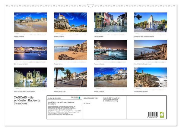 Produktbild: CASCAIS - die sch&ouml;nsten Badeorte Lissabons (Wandkalender 2027 DIN A2 quer), CALVENDO Monatskalender