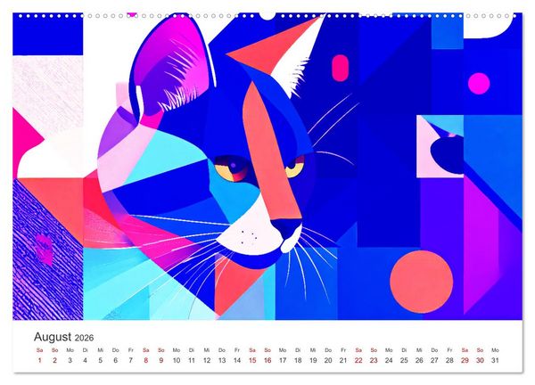 Produktbild: Kunst Katzen (Wandkalender 2026 DIN A2 quer), CALVENDO Monatskalender