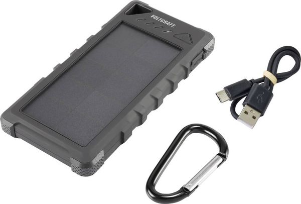 Produktbild: VOLTCRAFT VC-SL16000 VC-11946675 Solar-Powerbank Ladestrom Solarzelle 280mA 16000 mAh