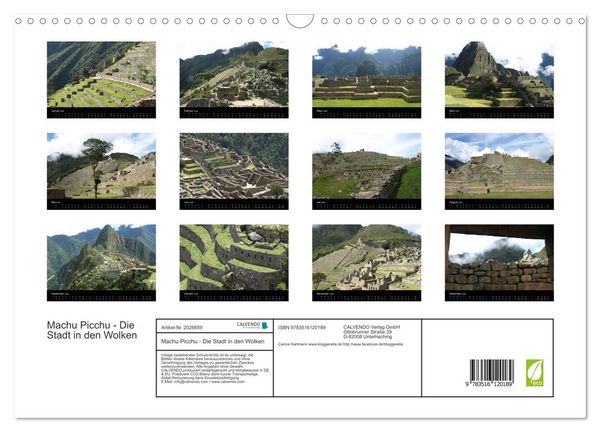 Produktbild: Machu Picchu - Die Stadt in den Wolken (Wandkalender 2026 DIN A3 quer), CALVENDO Monatskalender