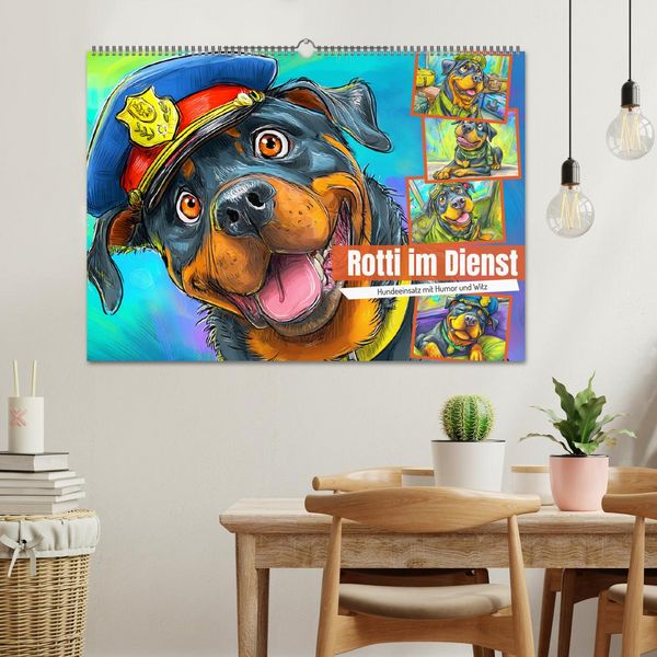 Produktbild: Rotti im Dienst. Hundeeinsatz mit Humor und Witz (Wandkalender 2026 DIN A2 quer), CALVENDO Monatskalender