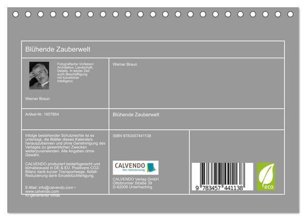 Produktbild: Bl&uuml;hende Zauberwelt (Tischkalender 2026 DIN A5 quer), CALVENDO Monatskalender