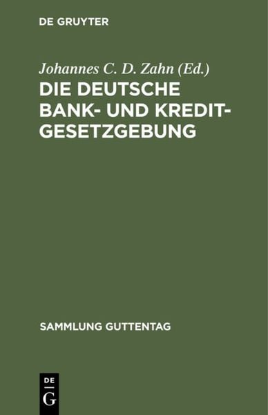 Produktbild: Die deutsche Bank- und Kreditgesetzgebung