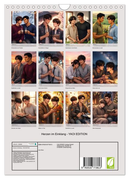 Produktbild: Herzen im Einklang - YAOI EDITION (Wandkalender 2027 DIN A4 hoch), CALVENDO Monatskalender