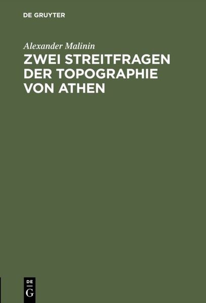 Produktbild: Zwei Streitfragen der Topographie von Athen