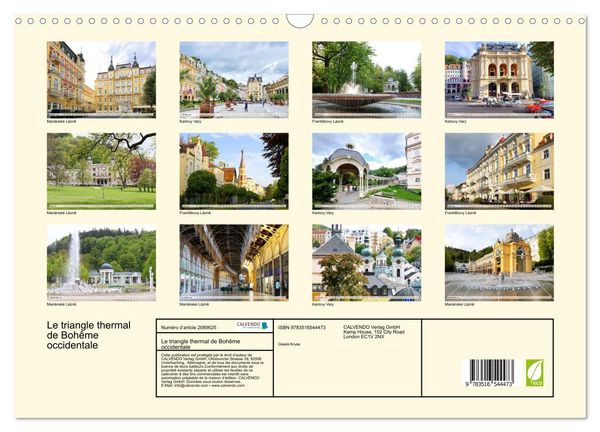 Produktbild: Le triangle thermal de Boh&ecirc;me occidentale (Calendrier mural 2026 DIN A3 vertical), CALVENDO calendrier mensuel
