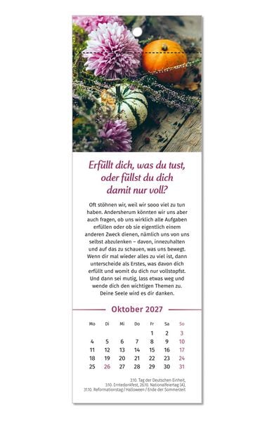 Produktbild: Der Lebensfreude-Lesezeichenkalender 2027