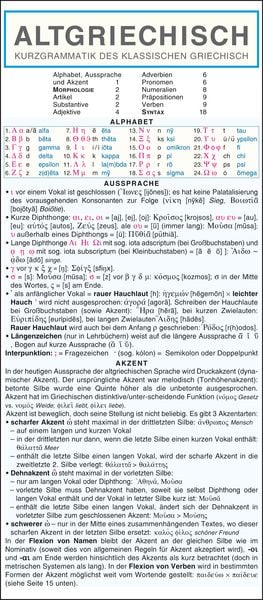 Altgriechisch - Kurzgrammatik des klassischen Griechischen. Die komplette Grammatik anschaulich und verständlich dargest