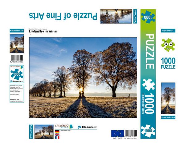 CALVENDO Puzzle Lindenallee im Winter | 1000 Teile Lege-Größe 64 × 48 cm Foto-Puzzle für glückliche Stunden