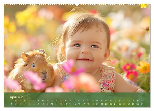 Produktbild: Zauberhafte Babys. S&uuml;&szlig;e Momente mit niedlichen Tieren (hochwertiger Premium Wandkalender 2026 DIN A2 quer), Kunstdruck in Hochglanz