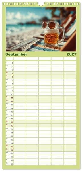 Produktbild: Familienplaner 2027 - Bier im Blut - Ma&szlig; f&uuml;r Ma&szlig; durchs M&auml;nnerjahr mit 5 Spalten (Wandkalender, 21 x 45 cm) CALVENDO