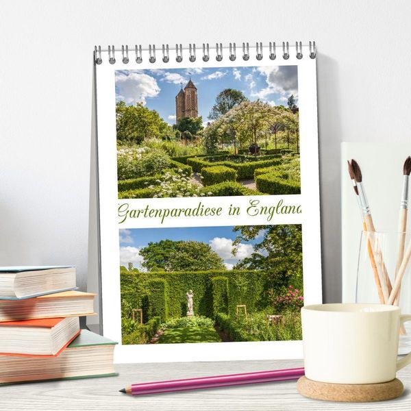 Produktbild: Gartenparadiese in England (Tischkalender 2026 DIN A5 hoch), CALVENDO Monatskalender