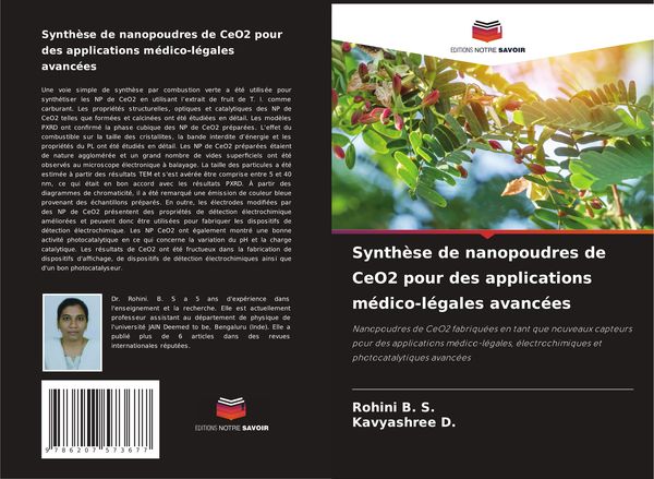 Produktbild: Synth&egrave;se de nanopoudres de CeO2 pour des applications m&eacute;dico-l&eacute;gales avanc&eacute;es