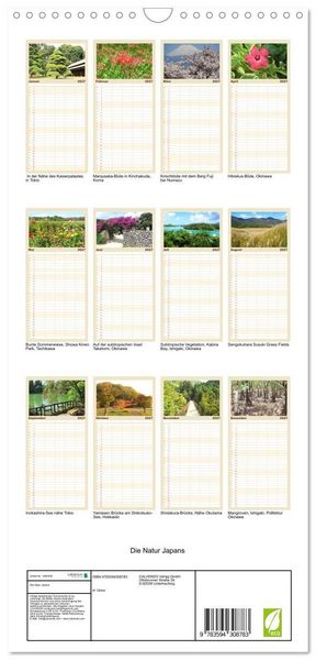 Produktbild: Familienplaner 2027 - Die Natur Japans mit 5 Spalten (Wandkalender, 21 x 45 cm) CALVENDO